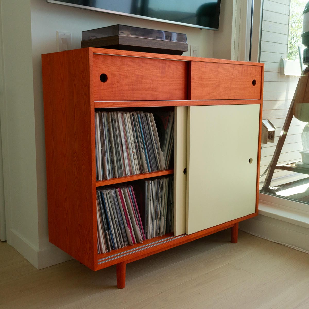Creamsicle Record Cabinet